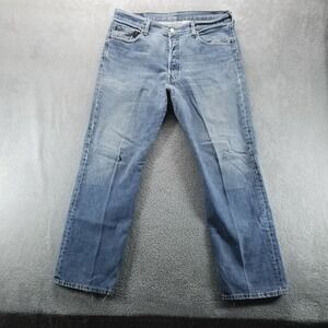 Levis 501 Jeans Mens 36x32 Blue Straight Button Fly Medium Wash Denim Y2K